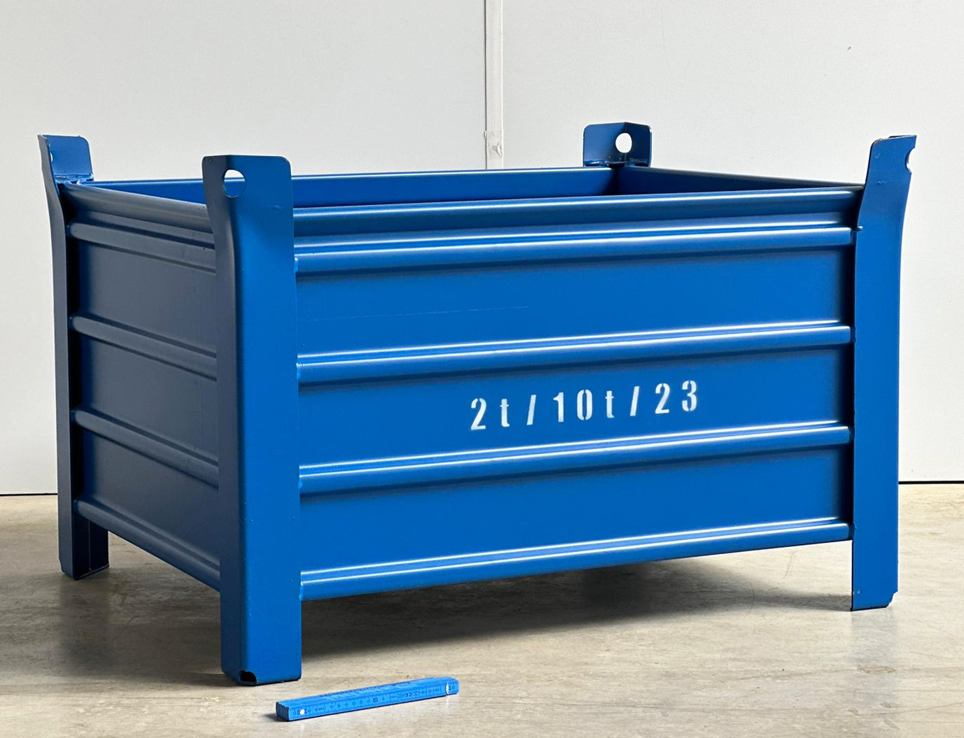 Stahlbehälter SB-186-600Großladungsträger, 1000x800x600 mm, Tragkraft: 2000 kg, blau, neu