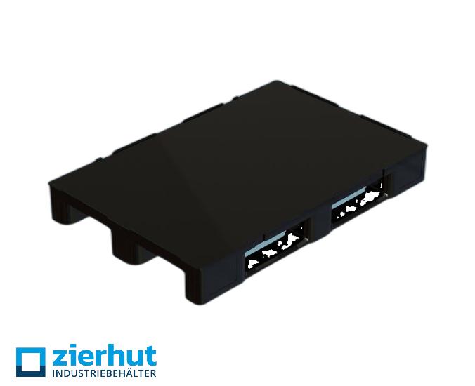 Kunststoffpalette Medium Standard GMehrwegpalette, 1200x800x145 mm, schwarz, neu, kaufen