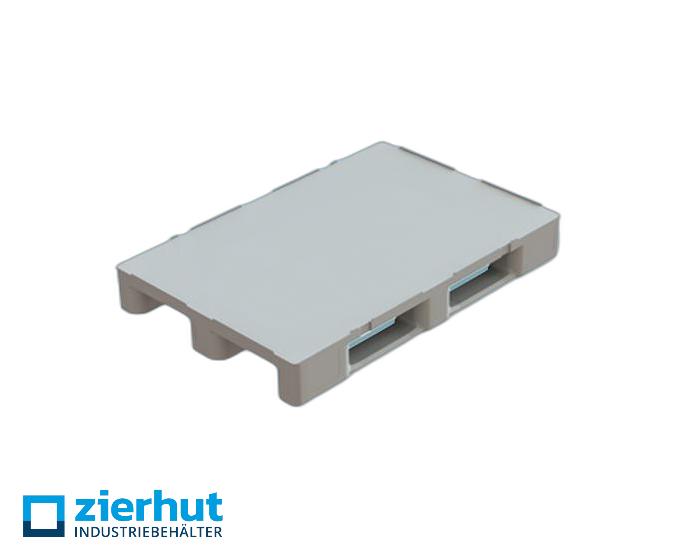 Kunststoffpalette Medium Royal G Mehrwegpalette mit 3 Kufen, geschlossenem Oberdeck und Antirutschkante 1200x800x148