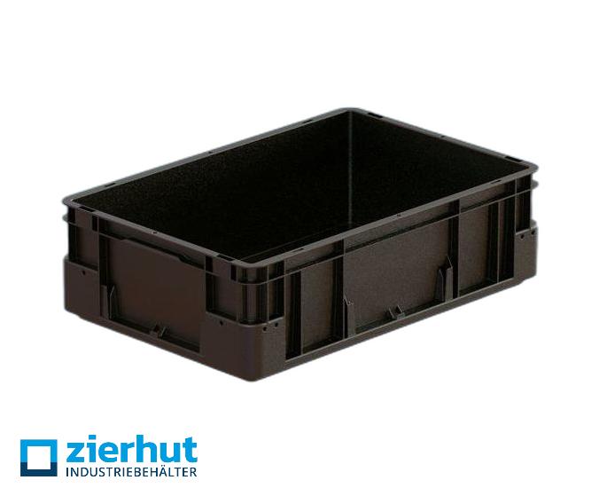 ESD Euronormbehälter Plus Stapeltransportbehälter schwarz 600x400x180