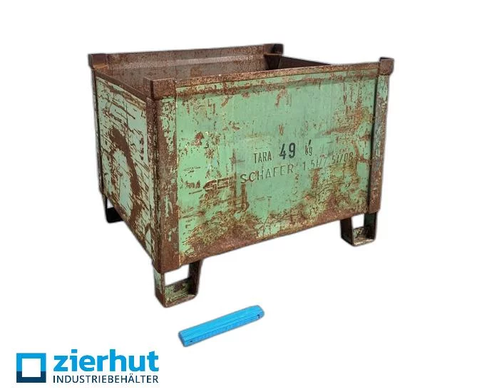 Stahlbehälter SB-866 Schäfer, Stapeltransportbehälter öldicht mit Staplertaschen, lackiert 800x650x600
