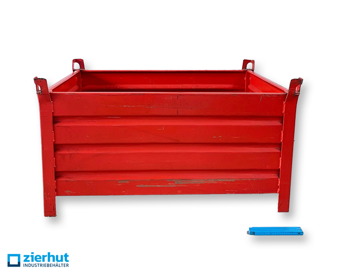 Stahlbehälter-1200x800x600 mm-gebraucht-rot-lackiert-4