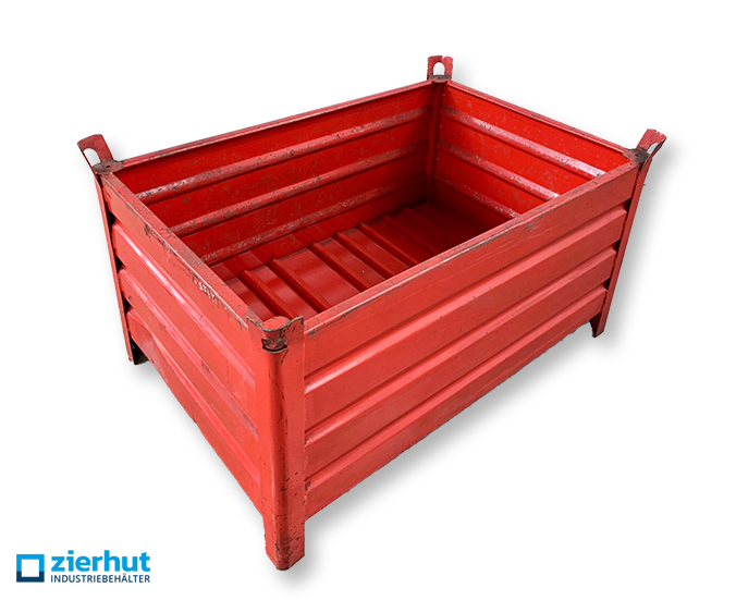 Stahlbehälter-1200x800x600 mm-gebraucht-rot-lackiert-5