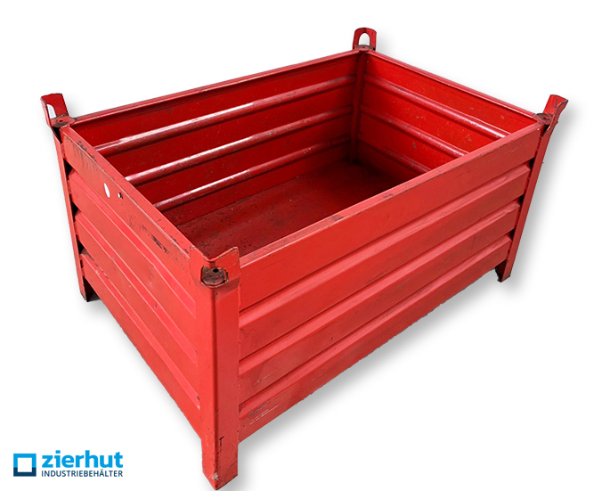 Stahlbehälter-1200x800x600 mm-gebraucht-rot-lackiert-6