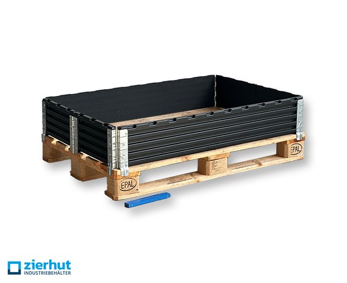 Cadre en plastique pour palettes-cadre de montage avec 6 charnières, noir
