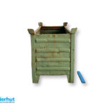 Stahlbehälter 800x600x675 mm-grün-lackiert-gebraucht-2