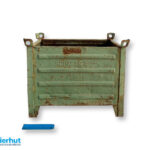 Stahlbehälter 800x600x675 mm-grün-lackiert-gebraucht-3