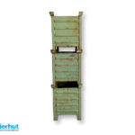 Stahlbehälter 800x600x675 mm-grün-lackiert-gebraucht-6