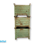 Stahlbehälter 800x600x675 mm-grün-lackiert-gebraucht-7