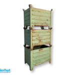 Stahlbehälter 800x600x675 mm-grün-lackiert-gebraucht-5