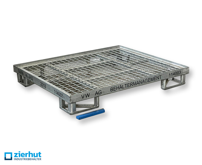 Stahlflachpalette VW 114003 verzinkt Stahlpalette 1200x1000x165