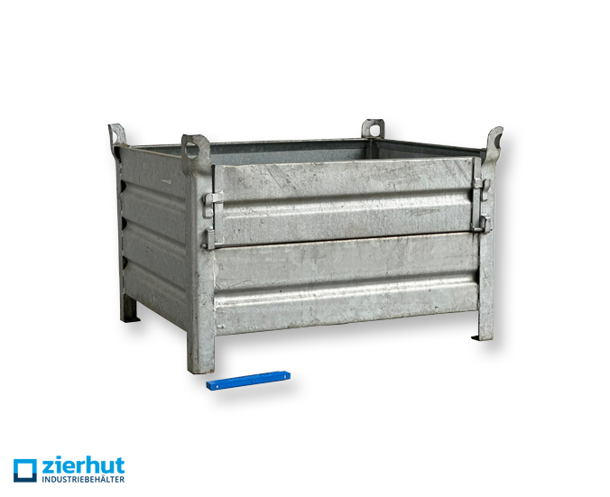 Stahlbehälter SB-186-600 mit Klappe verzinkt Transportbehälter 1000x800x600