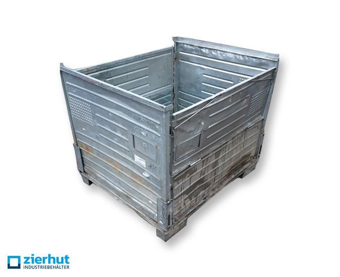 Stahlbehälter mit Klappe verzinkt Faltbehälter 1200x1000x980