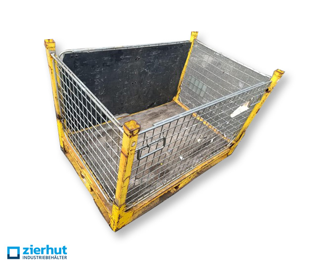 Rated steel container with wooden floor 0083 PSA Wire grid box