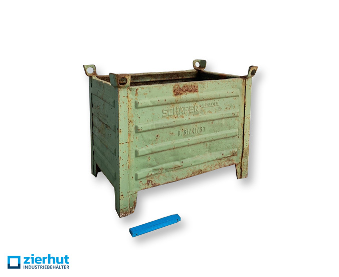 7 stuks stalen container SB-856 geschilderd Staalplaatcontainer