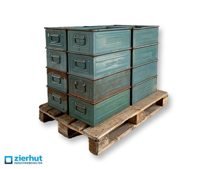 16 x Stapeltransportkiste 14/6-A 500x300x200 mm lackiert 2. Wahl Schäferkiste
