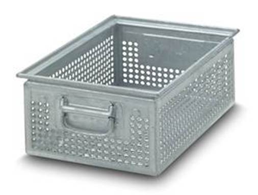 Stackle transport box punched 425x325x300 mm fire galvanized according to DIN EN ISO 1461 -Lochcasts