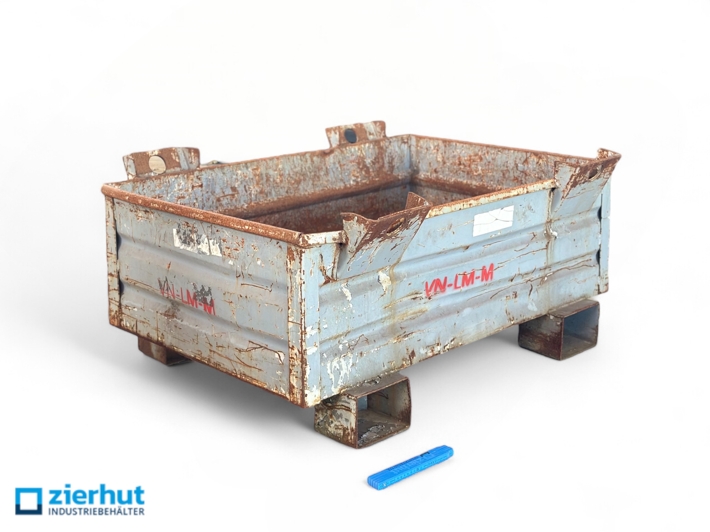 1x Contenitore in acciaio 1200x1000x580 mm verniciato con tasche a forche Grandi vettori di carico