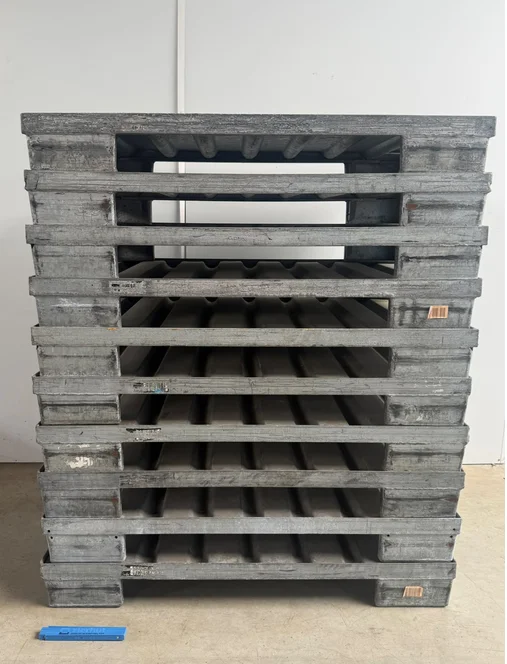 Stahlpalette wellig silber, gebraucht